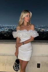 "Meringue" Sequin Ruffle Mini Dress