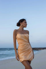 Asymmetric Drape Corset Dress