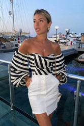 Striped Bustier Crop Top