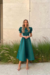 Button Front Midi Dress