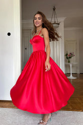 Bustier Pleated Bust Cups Midi Dress