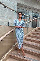 Lace Decorated Button Front Midi Dress