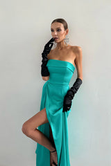 Wrap Midi Dress with Turn-up