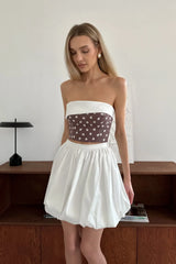 Corset Top with Contrast Turn-up