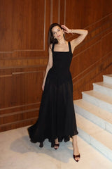 Maxi Dress With Buttons And Asymmetrical Skirt