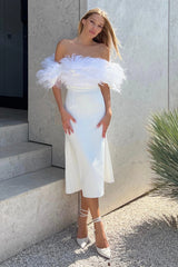 Feather Bustier Crop Top