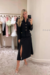 Side Slit Midi Skirt