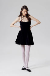 Velvet Mini Dress with Textured Corset