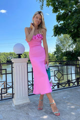 Chiffon Flounce Top Bustier Dress