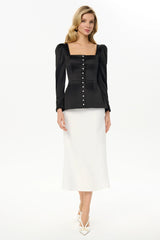 Satin Long Sleeve Top