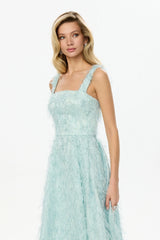 Pleated Corset Midi Dress
