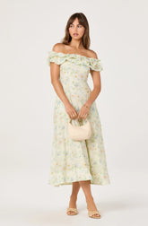 Alannah Off-Shoulder Floral Midi Dress