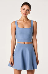 Shaylla Ribbed Square-Neck Cropped Tank