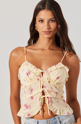 Islah Floral Tie-Front Top