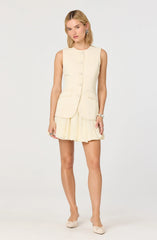 Christen Button-Front Vest Mini Dress