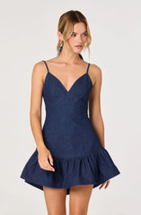Kyndal Denim Fit & Flare Mini Dress