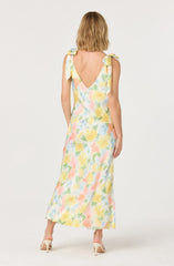 Allexina Satin Cowl Neck Midi Dress