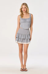 Penny Gingham Ruffle Mini Skirt