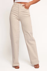 Abrand 94 High Wide Jeans - Bone