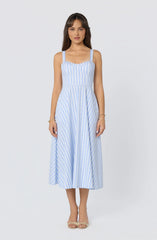 Isabela Striped Sweetheart Midi Dress