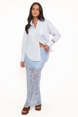 Brittany Lace Maxi Skirt - Blue