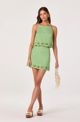 Taniya Embroidered Linen Mini Skirt