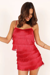 Rara Fringe Top - Red