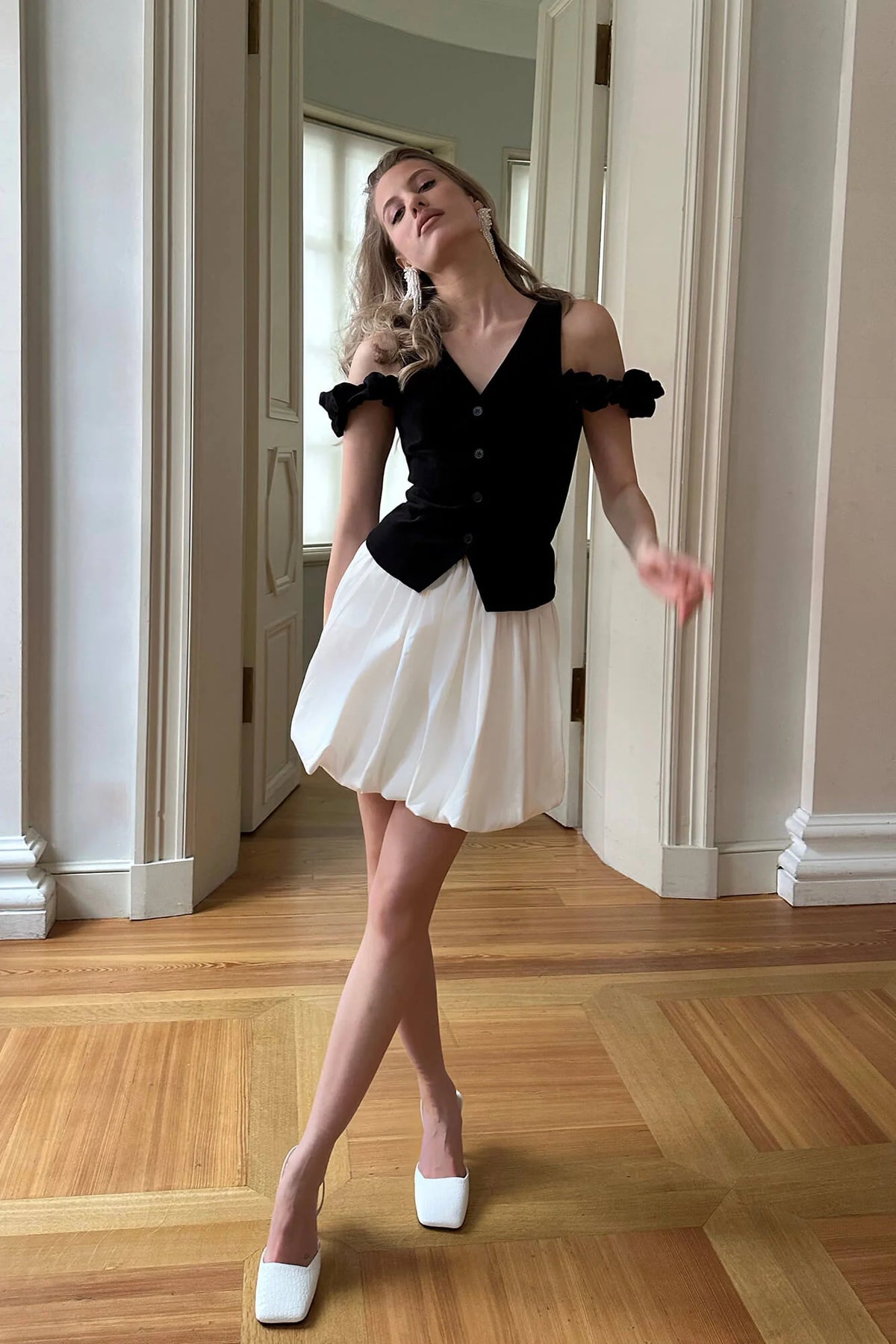 Cotton Balloon Mini Skirt