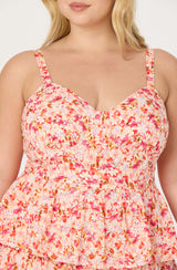 Midsummer Eyelet Tiered Floral Maxi Dress