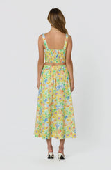 Jolie Floral Gathered Midi Skirt