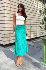 Viscose Polka dot Godet Silhouette Skirt