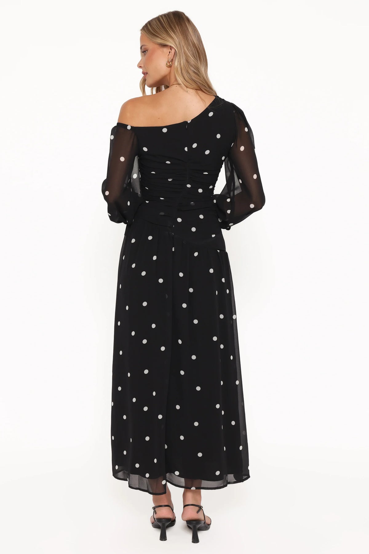 Levine Maxi Dress - Black Polka Dot