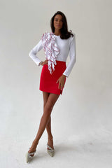 Knitted Ruffled Bodysuit