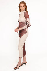 Sukin Midi Dress - Brown Floral