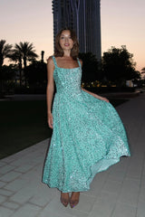 Tuck Corset Top Midi Dress