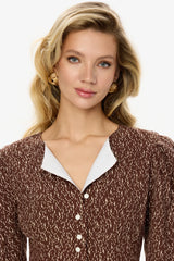Short Sleeve Buttoned Mini Dress