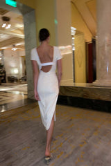 Sequin Open Back Midi Dress