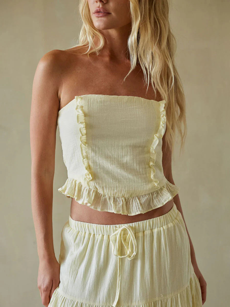 Simona Ruffle Tube Top