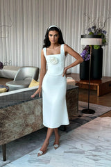 Square Neck Top with removable rose