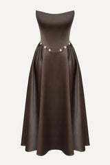 Tuck Corset Top Midi Dress