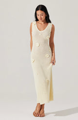 Ainhoa 3D Floral Maxi Sweater Dress