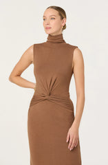 Riana Turtleneck Twist Front Maxi Dress