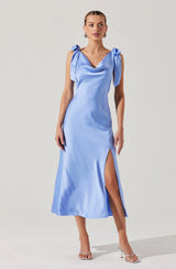 Allexina Satin Midi Dress
