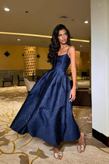 Jacquard Gold Flecks Bustier Dress