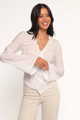 Adira Wrap Blouse - White