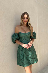 Puffy Sleeve Bell Mini Dress