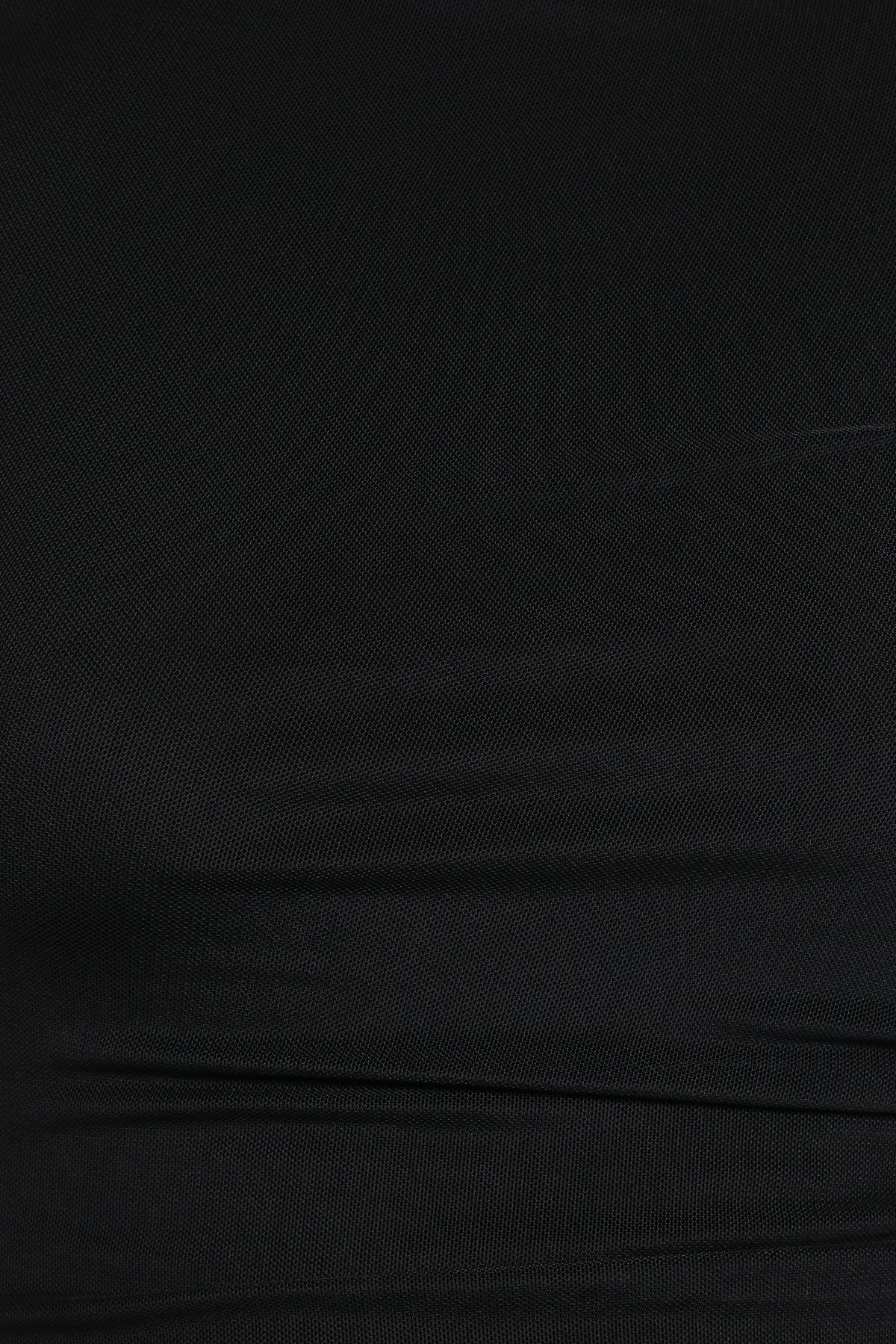 Aine Mesh Sleeve Bodysuit - Black