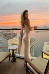 Jersey Midi Dress With Train