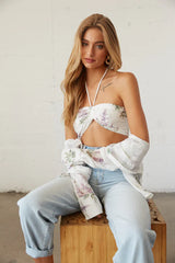 Loretta Floral Halter Crop Top