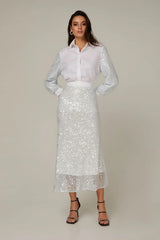 Sequin Sleeve Cotton shirt